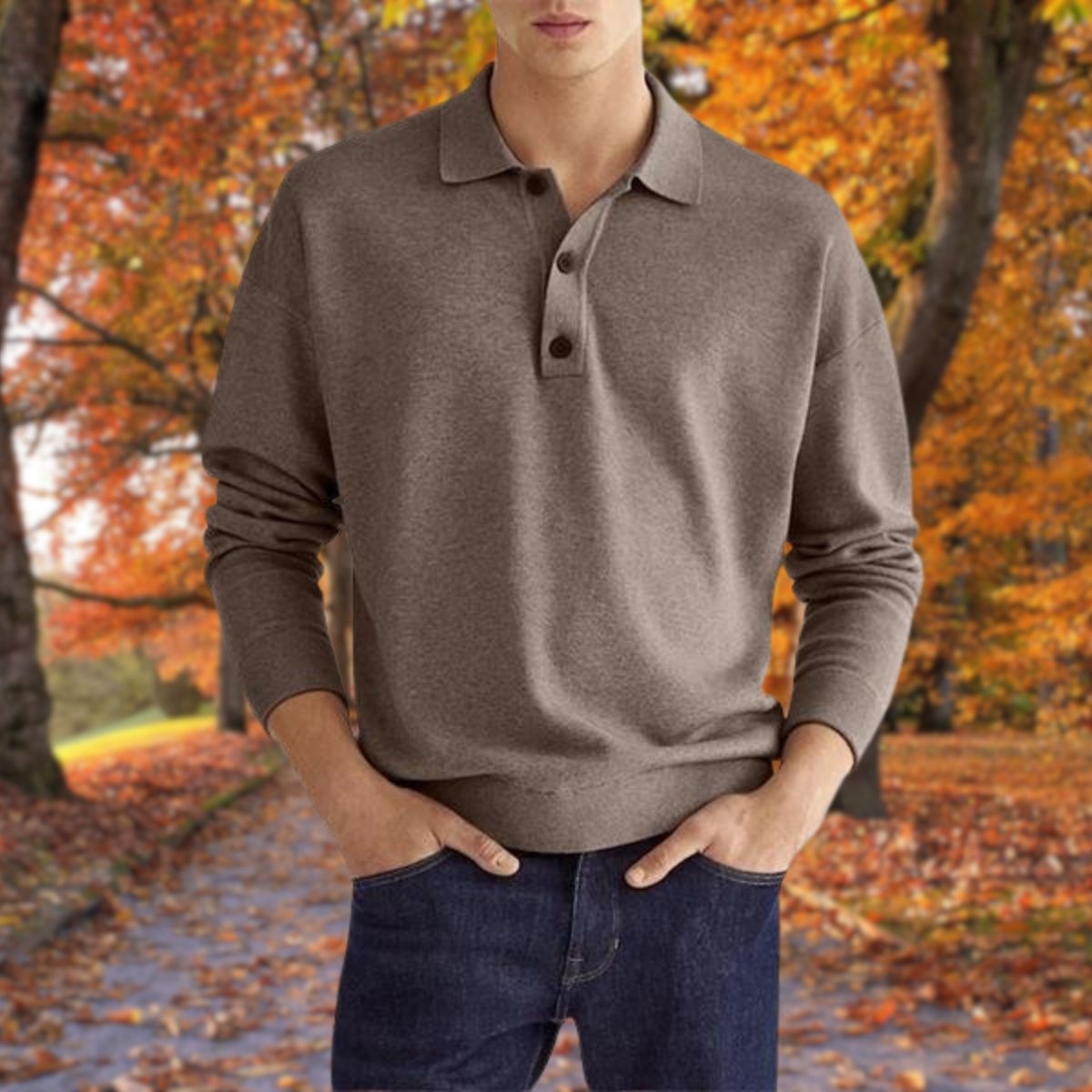 Polo-trui – Knoopsluiting bij de hals – Kraag – Trui – Herentrui-Boetiek Moda