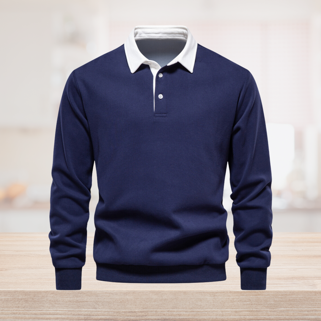 Polo trui - Polo shirt met kraag en lange mouwen voor mannen-Boetiek Moda