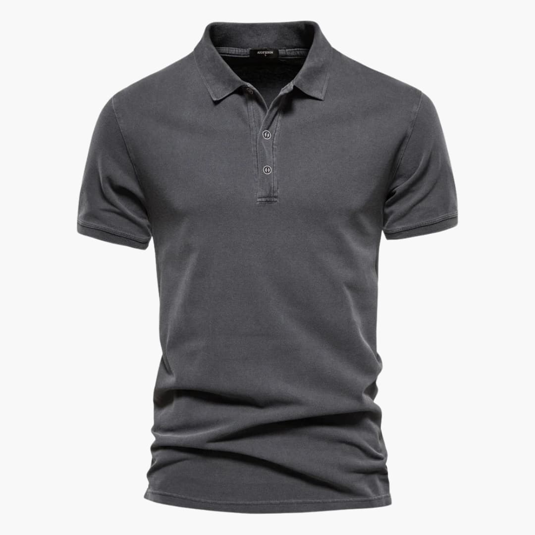 Poloshirt - Herenpolo met korte mouwen en knopenhals-Boetiek Moda