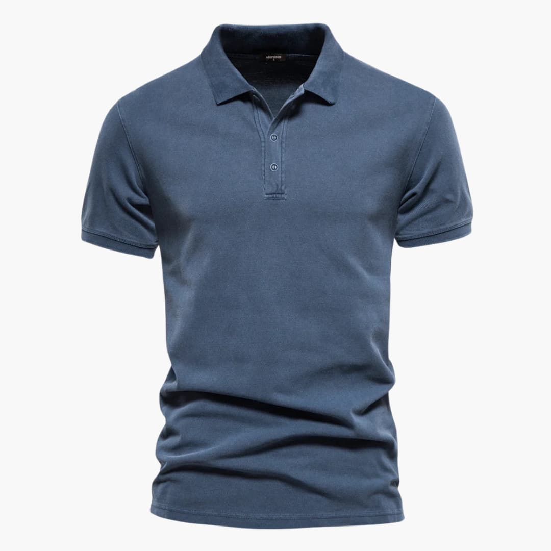 Poloshirt - Herenpolo met korte mouwen en knopenhals-Boetiek Moda