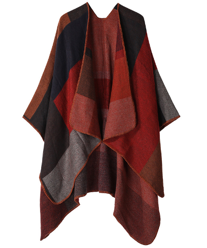 Poncho - Patchwork - Open Front - Poncho Cape - Dameskleding-Boetiek Moda