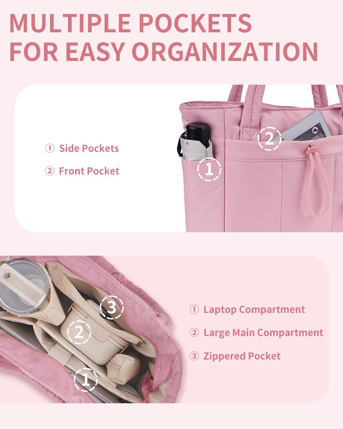 Puffer Tas | Multi Zak | Bekerhouder | Gewatteerde Tas | Draagtas-Boetiek Moda