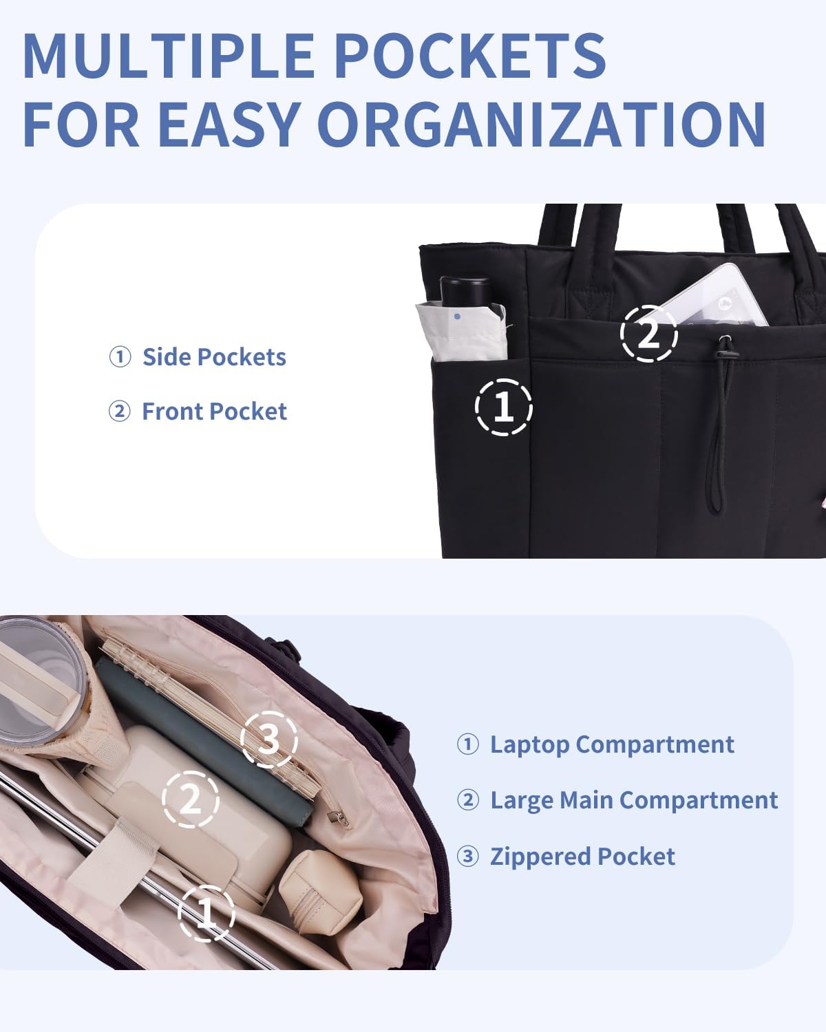 Puffer Tas | Multi Zak | Bekerhouder | Gewatteerde Tas | Draagtas-Boetiek Moda