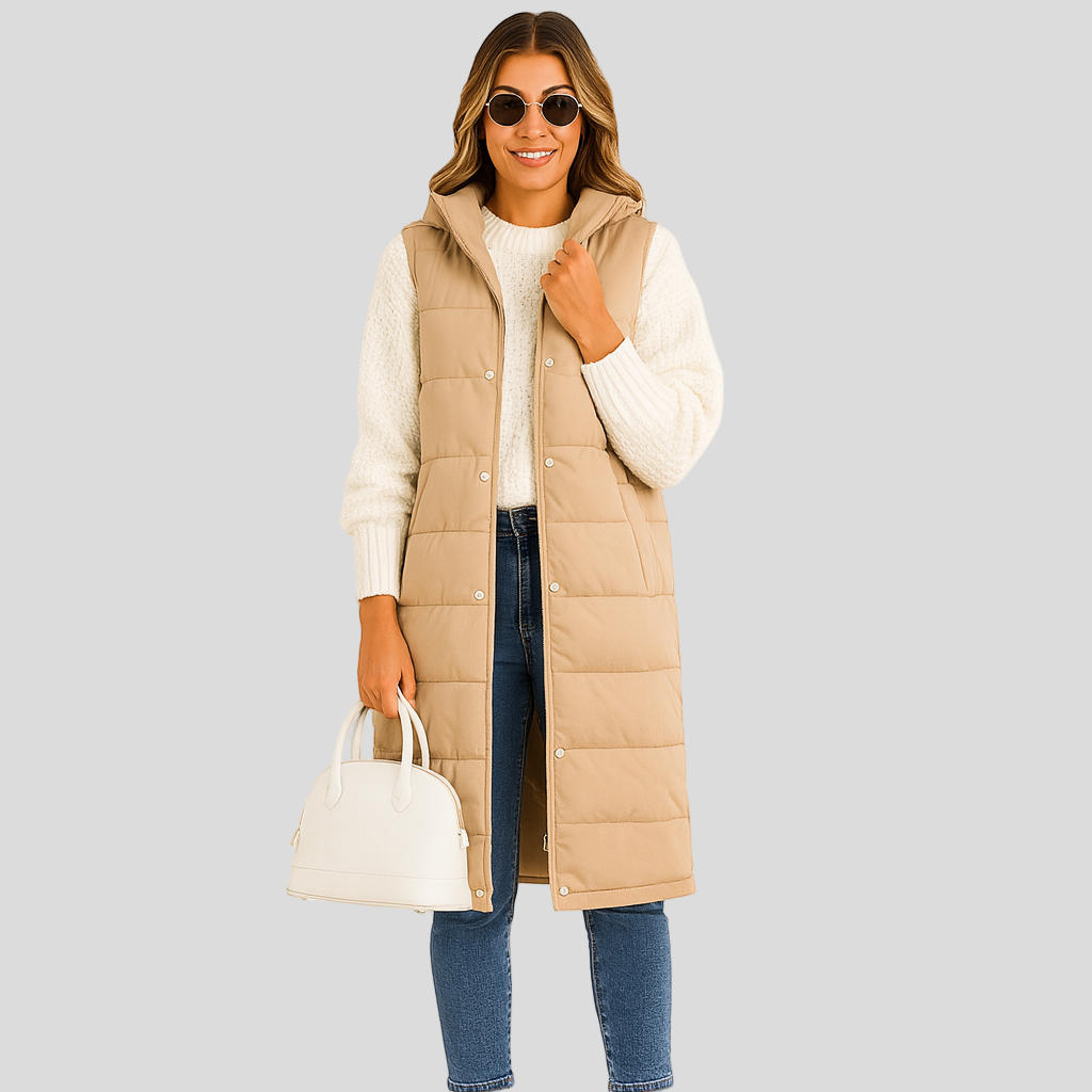 Puffer Vest - Warme gewatteerde bodywarmer voor dames-Boetiek Moda