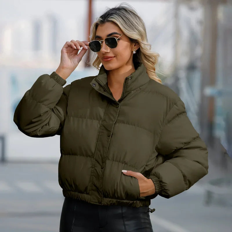 Pufferjas | Kort | Warm | Gewatteerd jack | Winterjas voor vrouwen-Boetiek Moda