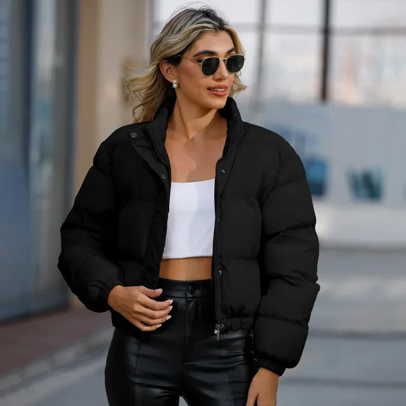 Pufferjas | Kort | Warm | Gewatteerd jack | Winterjas voor vrouwen-Boetiek Moda