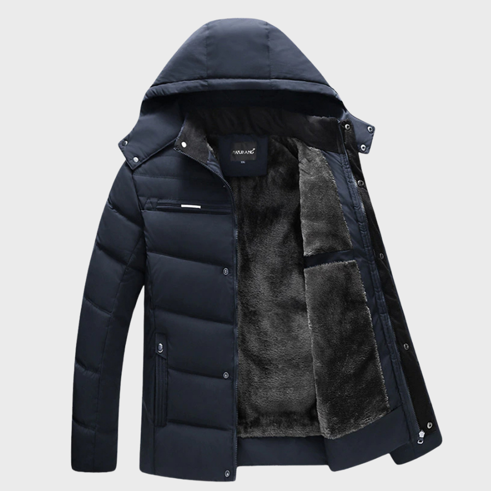 Pufferjas - heren fleece gevoerd donsjack met capuchon voor de winter-Boetiek Moda