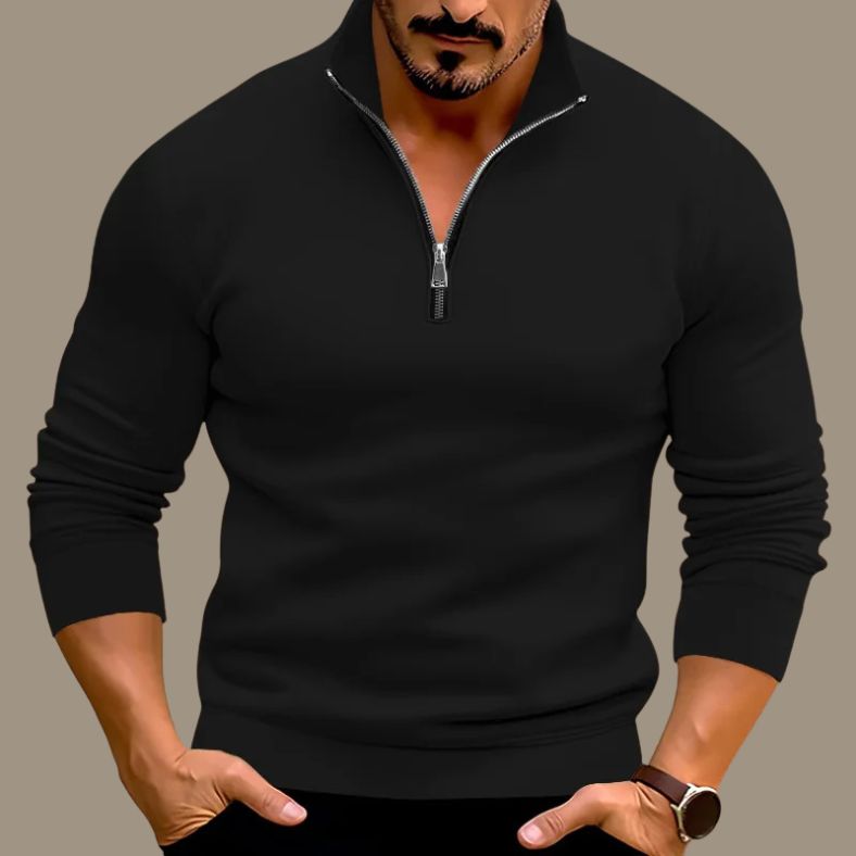 Pullover met halve rits | Casual | Warm | Sweatshirt met halve rits | Heren trui met kwartritssluiting-Boetiek Moda