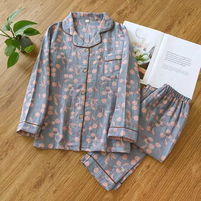 Pyjamaset | Lange Mouwen | Button-Up | Pyjama's voor Vrouwen | Vrouwenslaapmode-Boetiek Moda