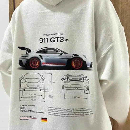 Racing Hoodie - Losse pasvorm - Bedrukt - Oversized hoodie - Hoodie voor mannen-Boetiek Moda