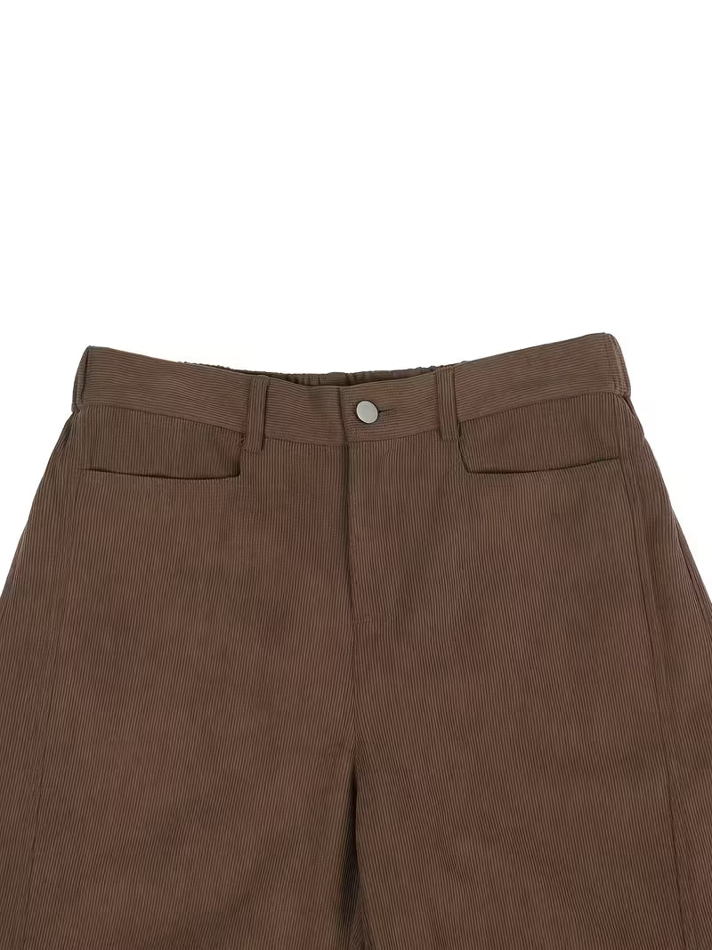 Rechte broek - Zwarte en bruine losse broek voor mannen-Boetiek Moda