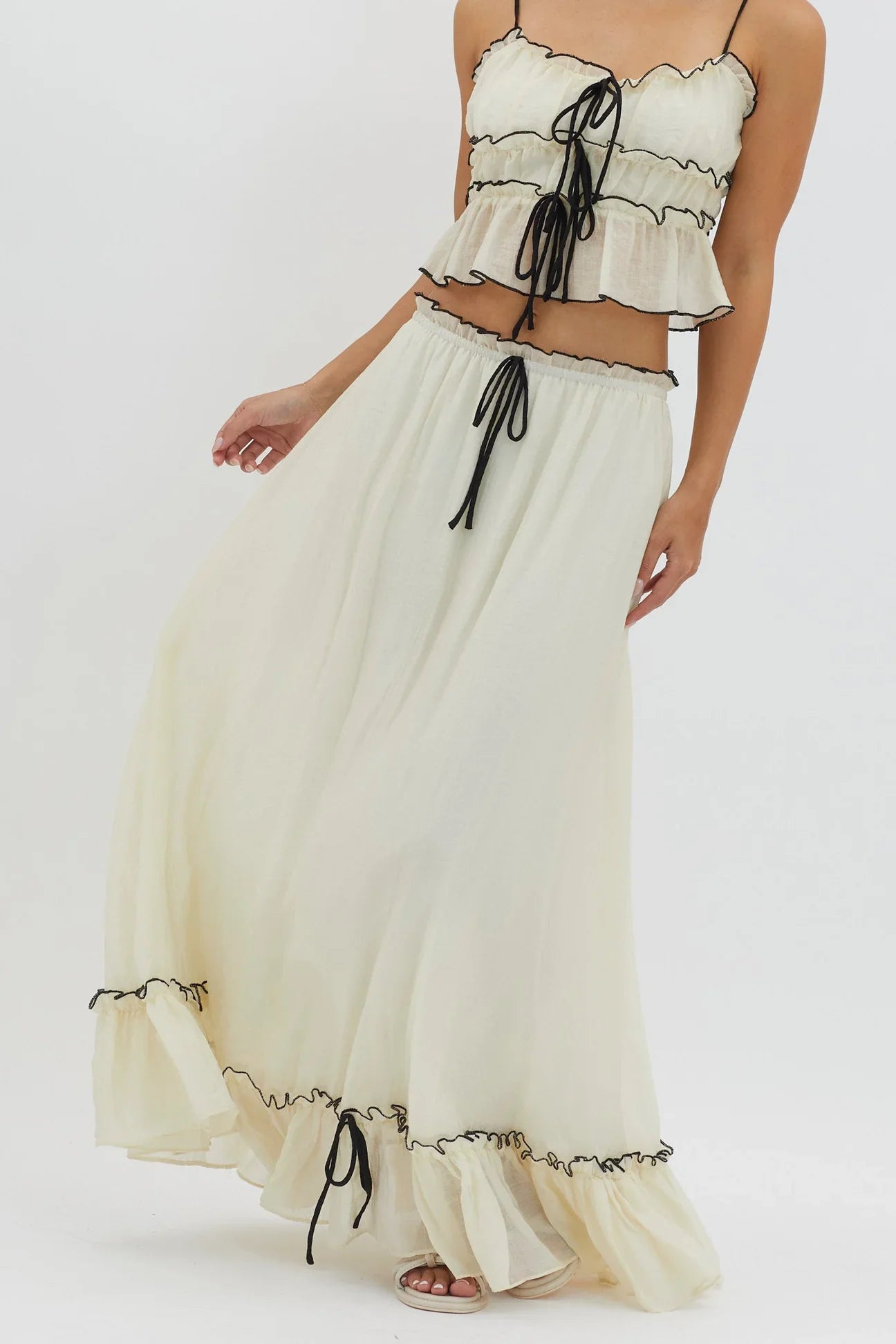 Rok en Top Set | Maxi | Mouwloos | Zomerkleding | Tweedelige Set-Boetiek Moda