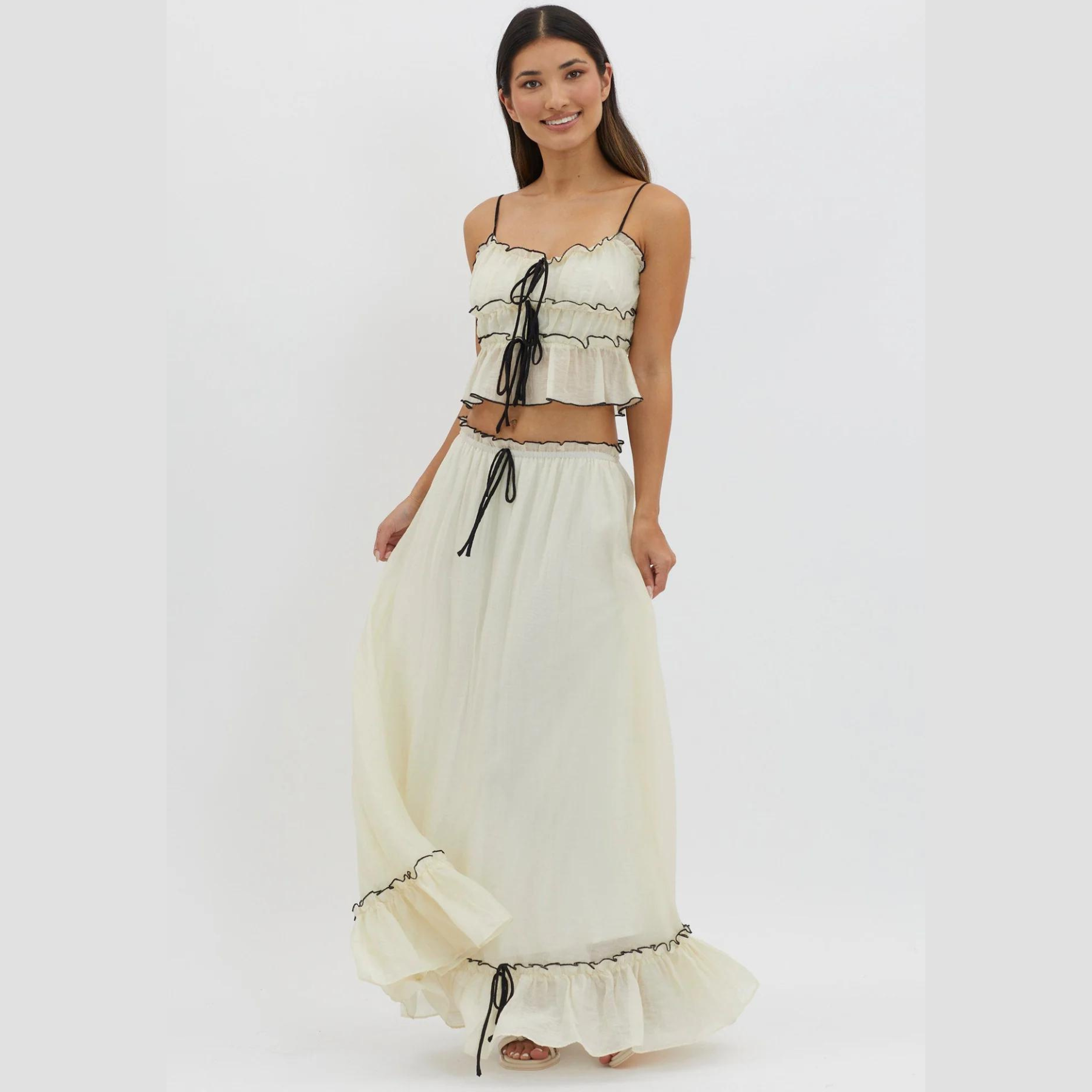 Rok en Top Set | Maxi | Mouwloos | Zomerkleding | Tweedelige Set-Boetiek Moda