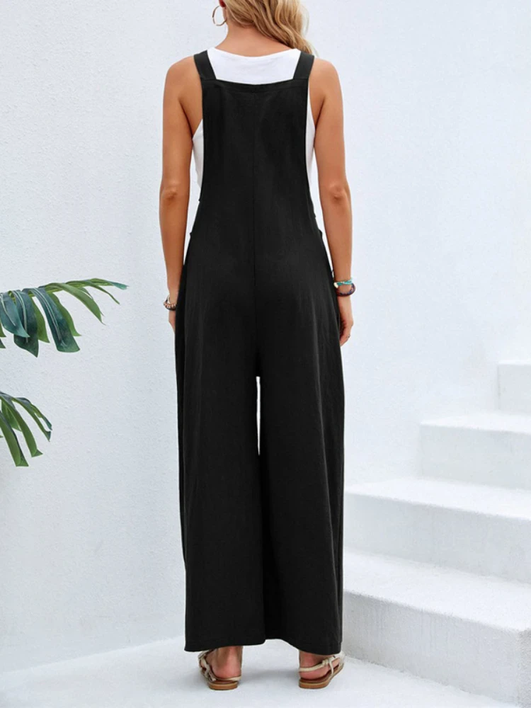 Saranna Jumpsuit | Blijf koel en comfortabel met onze casual losse zomer jumpsuit-Boetiek Moda