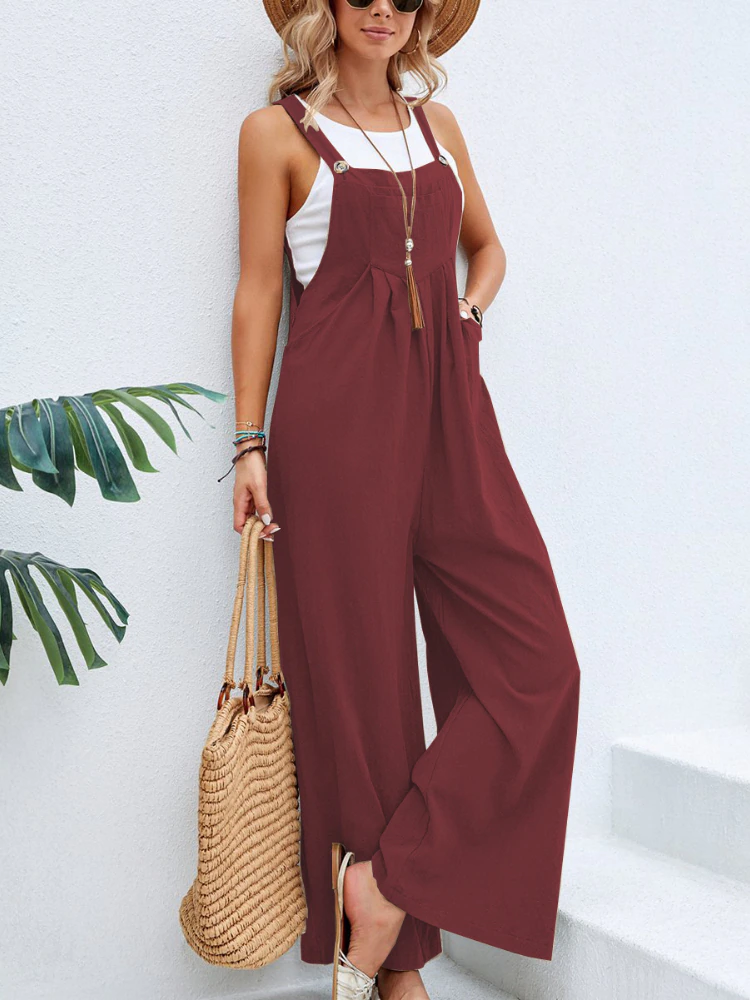 Saranna Jumpsuit | Blijf koel en comfortabel met onze casual losse zomer jumpsuit-Boetiek Moda