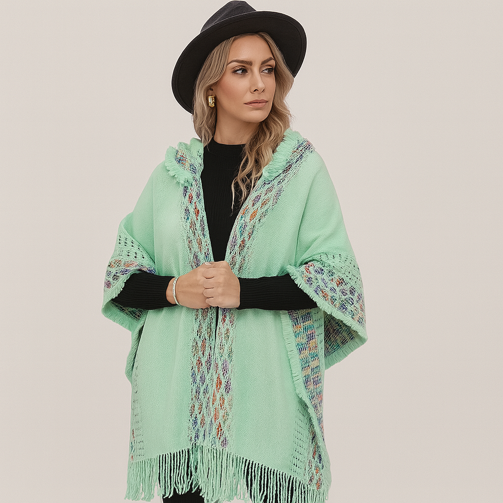 Sjaal met capuchon - Winter - Cape - Poncho - Damessjaal-Boetiek Moda
