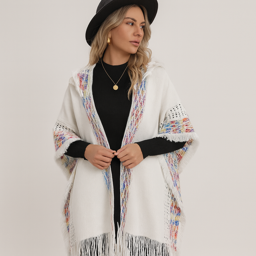 Sjaal met capuchon - Winter - Cape - Poncho - Damessjaal-Boetiek Moda
