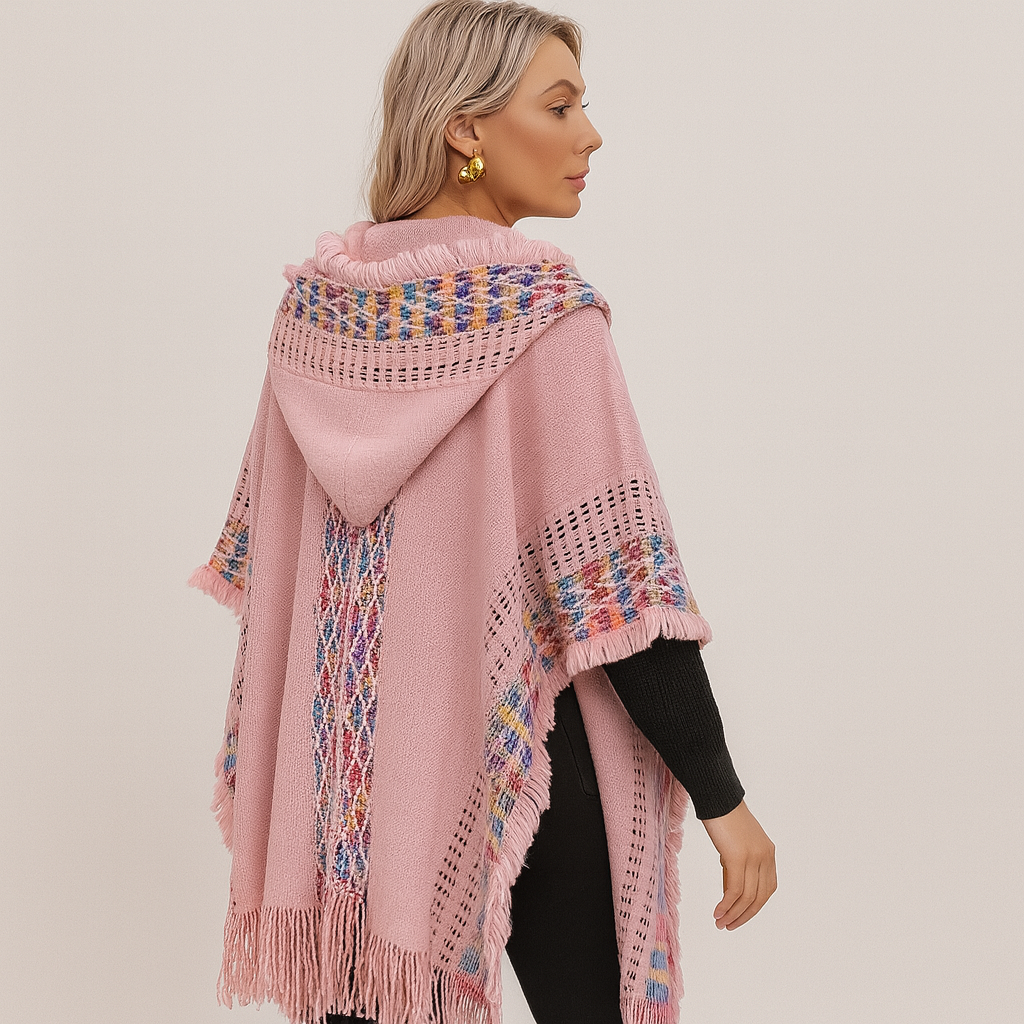 Sjaal met capuchon - Winter - Cape - Poncho - Damessjaal-Boetiek Moda