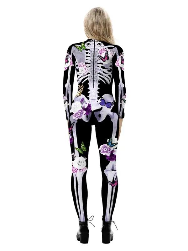 Skeletpak - Damesbloemen skelet Halloween-kostuum-Boetiek Moda