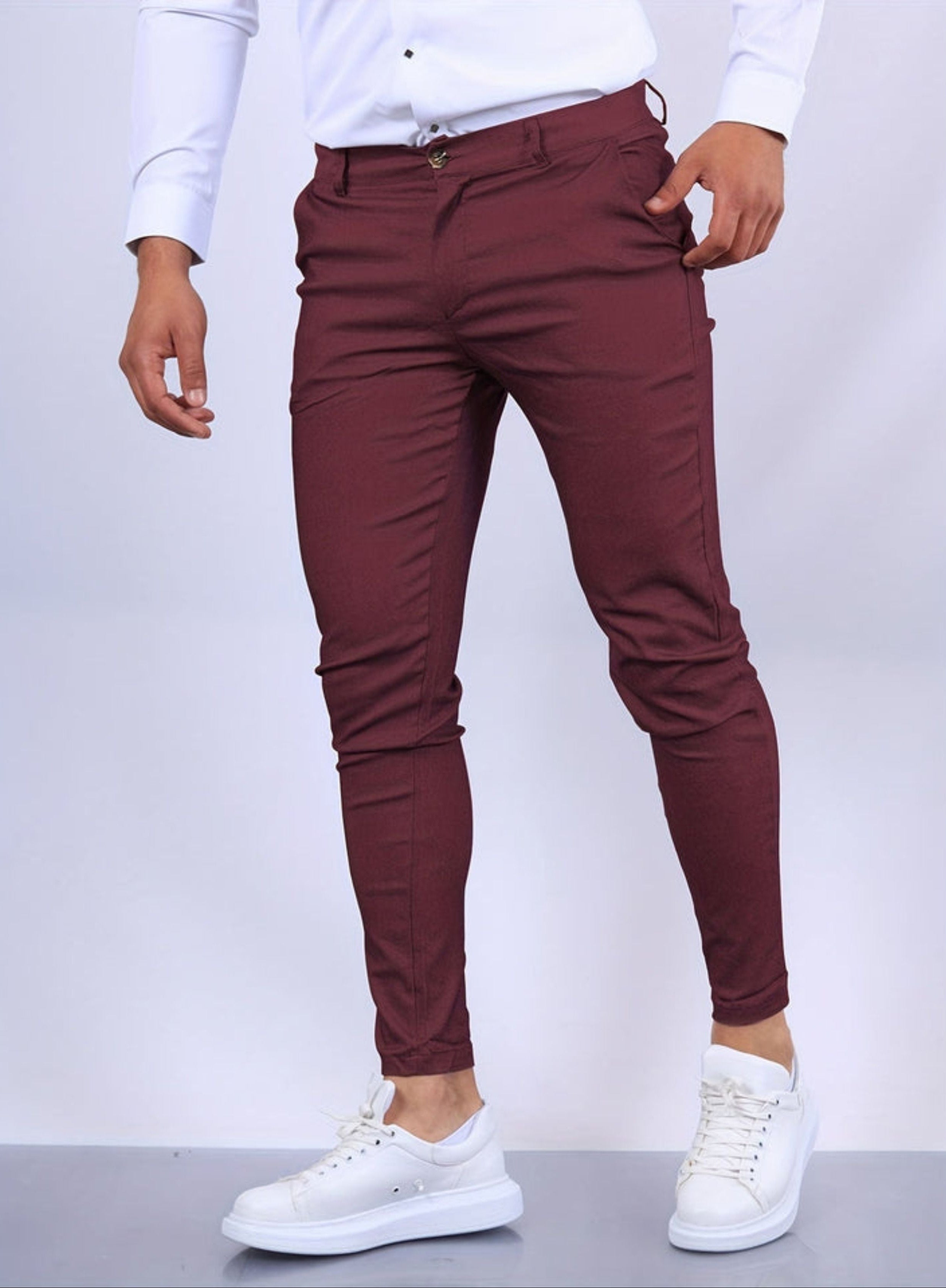 Skinny chino's - Casual stretch slim fit chino broeken voor heren-Boetiek Moda
