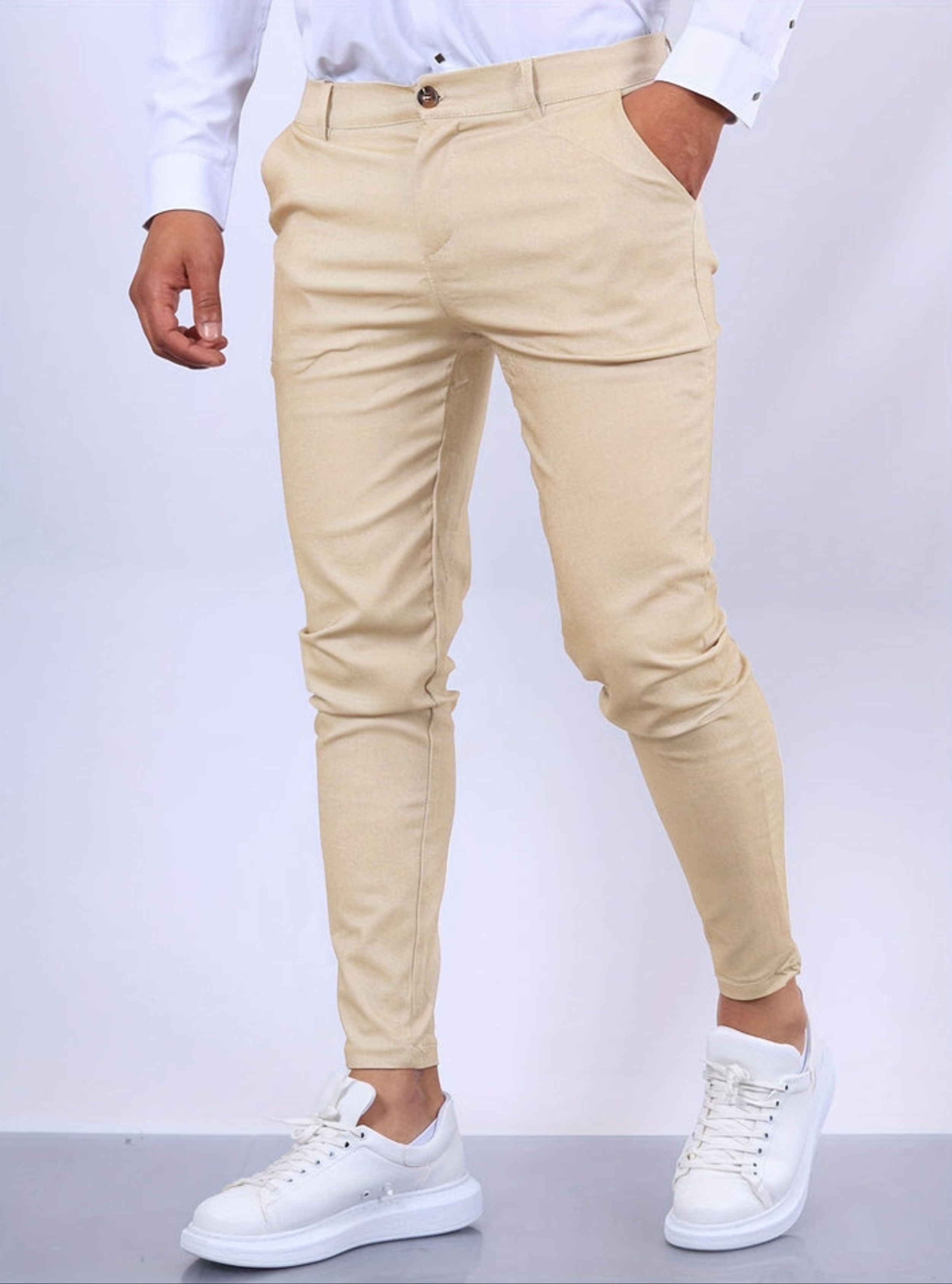 Skinny chino's - Casual stretch slim fit chino broeken voor heren-Boetiek Moda