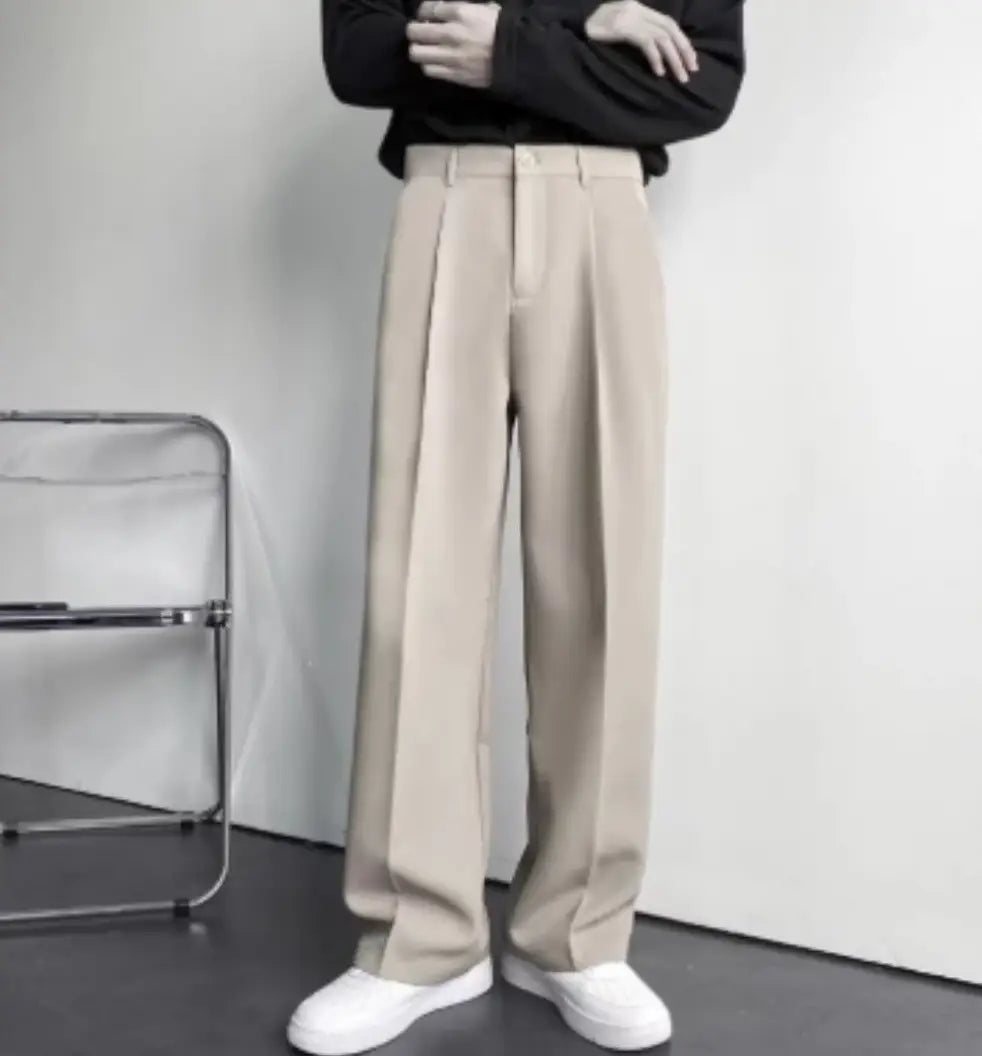 Slappe broek - Wijde pijpen - Hoge taille - Geplooide broek - Damesbroek-Boetiek Moda