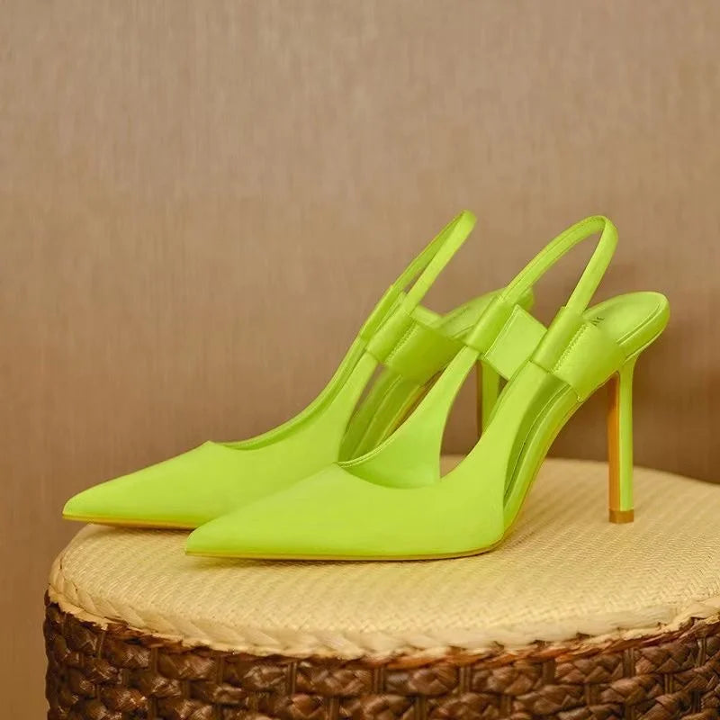 Slingback-hakken - Puntige neus - Hoge hak - Slingback-pumps - Dameshakken-Boetiek Moda