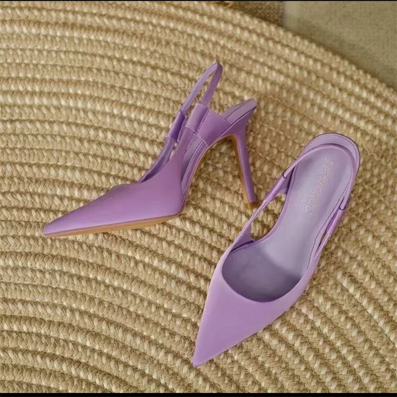 Slingback-hakken - Puntige neus - Hoge hak - Slingback-pumps - Dameshakken-Boetiek Moda