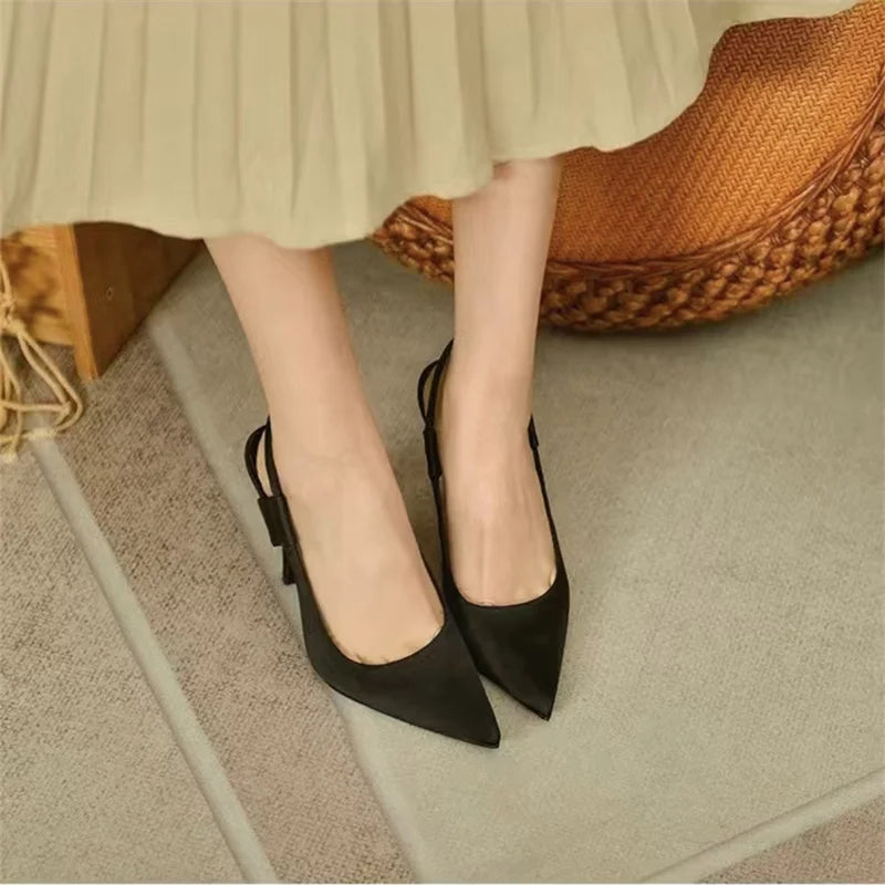 Slingback-hakken - Puntige neus - Hoge hak - Slingback-pumps - Dameshakken-Boetiek Moda