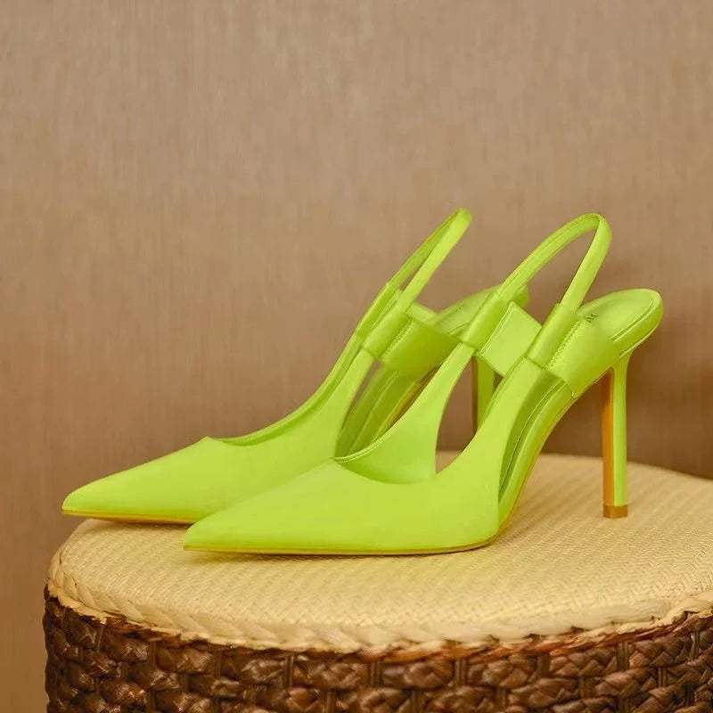 Slingback-hakken - Puntige neus - Hoge hak - Slingback-pumps - Dameshakken-Boetiek Moda
