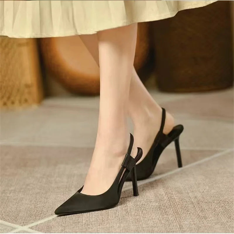 Slingback-hakken - Puntige neus - Hoge hak - Slingback-pumps - Dameshakken-Boetiek Moda