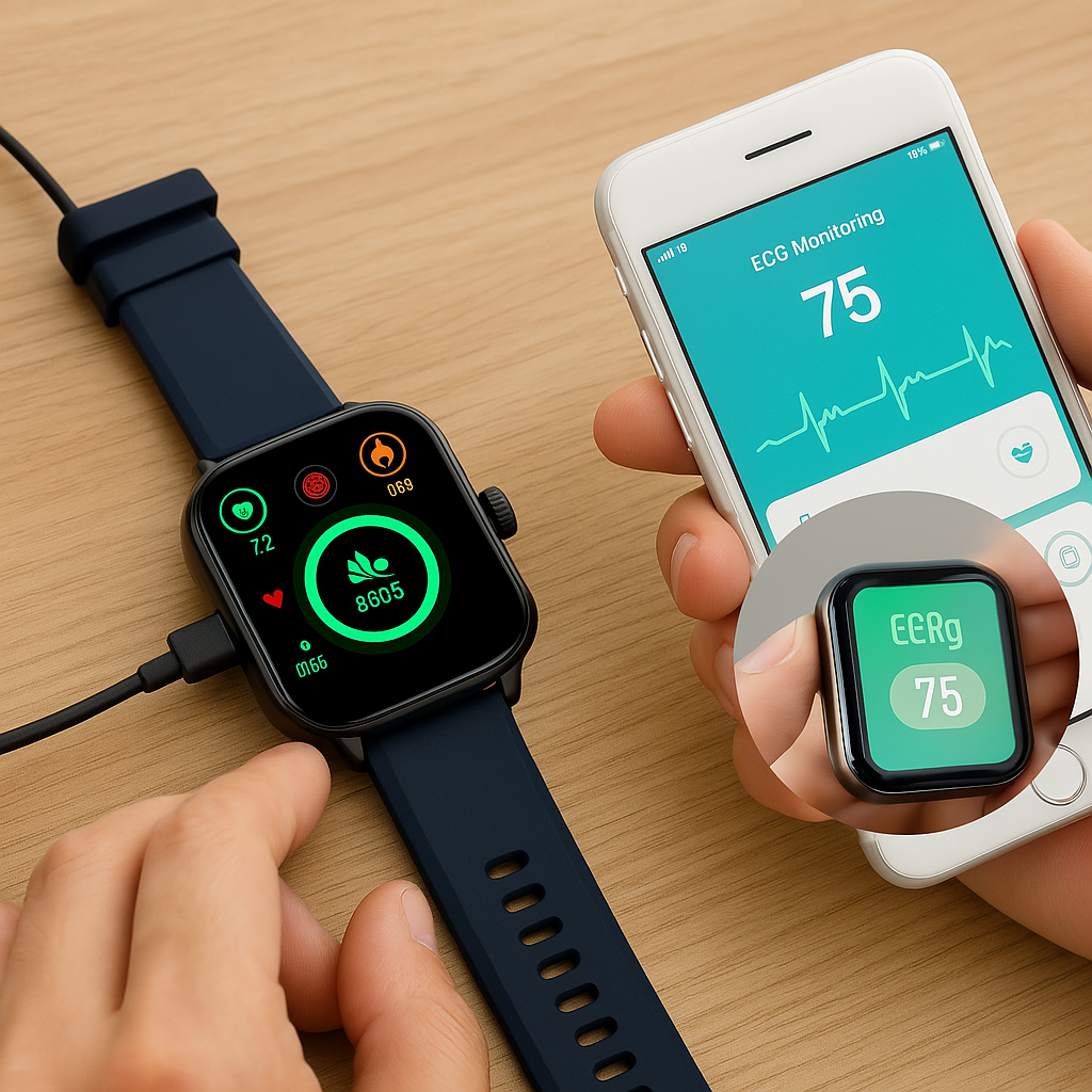 Smartwatch - Hartslagmeter - Stappenteller - Fitnesshorloge - Fitnesstracker-Boetiek Moda