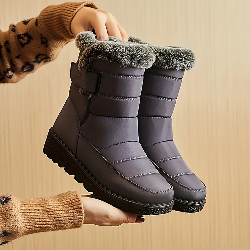 Sneeuwlaarzen - Warm - Slip-On - Bontgevoerde Laarzen - Winterlaarzen-Boetiek Moda