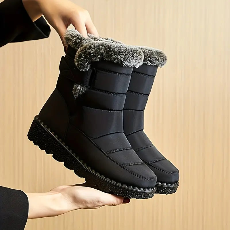 Sneeuwlaarzen - Warm - Slip-On - Bontgevoerde Laarzen - Winterlaarzen-Boetiek Moda