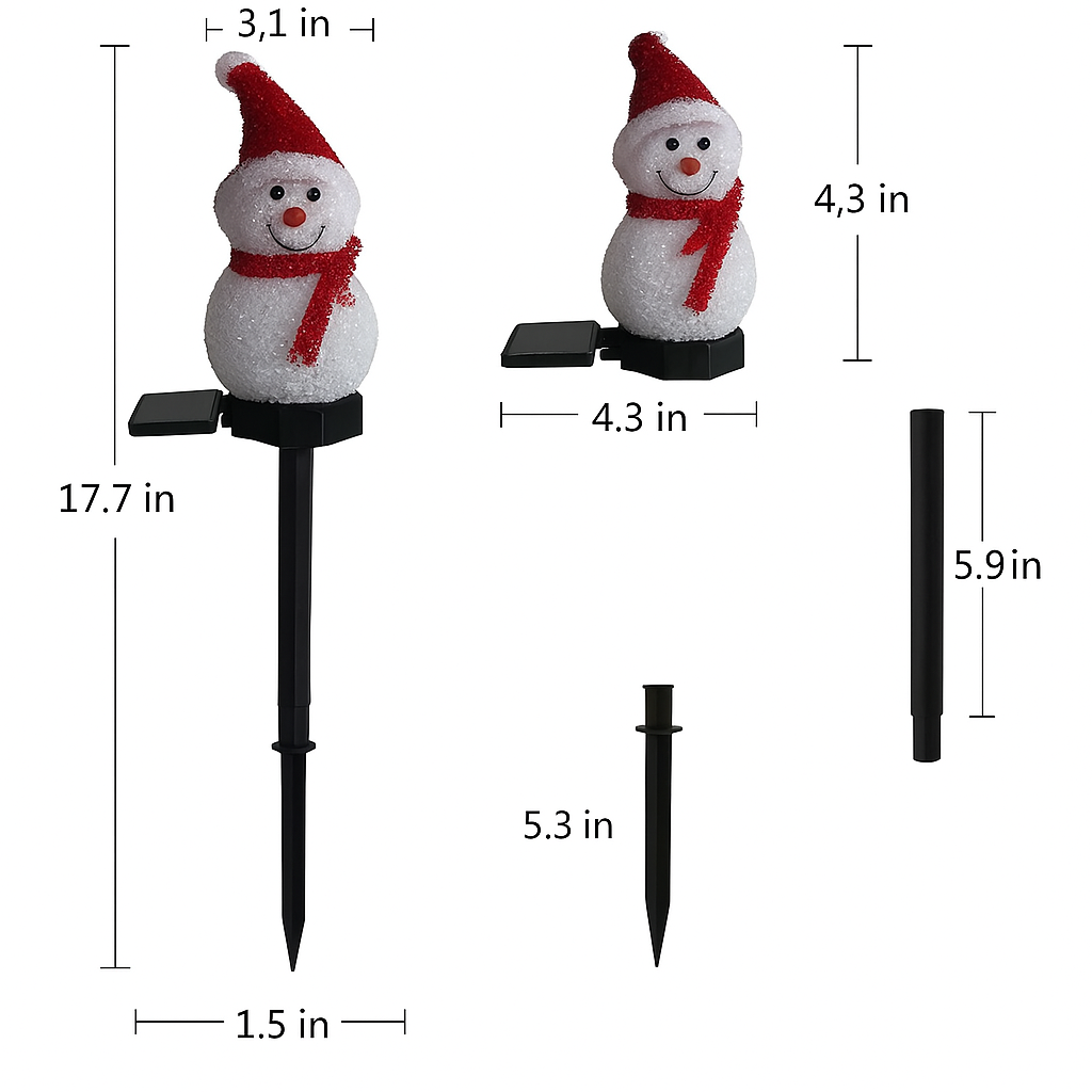 Sneeuwpoplamp - LED - Werkt op zonne-energie - Kerstverlichting voor in de tuin - Kerstverlichting voor buiten-Boetiek Moda