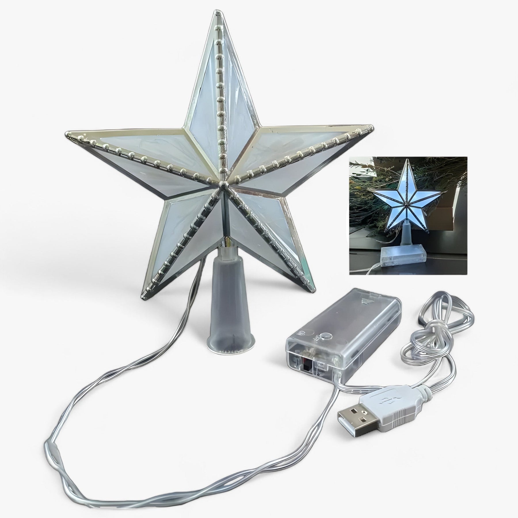 StarGlitter - LED ster met vijf stippen kerstboom-Boetiek Moda
