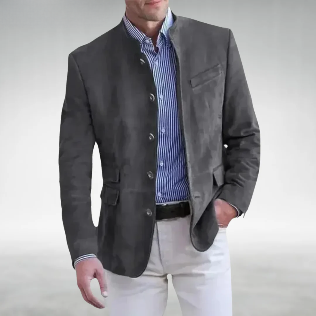 Suède Blazer - Stijlvolle blazerjas met enkele knoopsluiting voor heren-Boetiek Moda