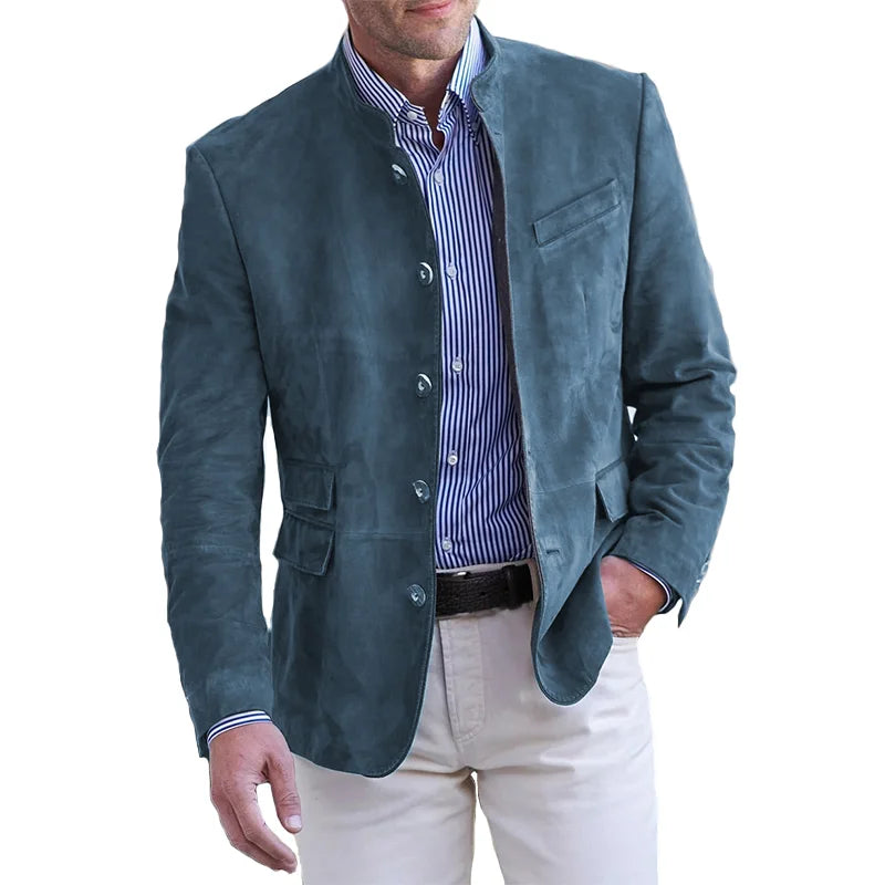 Suède Jas - Enkelrijks - Normale pasvorm - Suède blazer - Blazer voor heren-Boetiek Moda