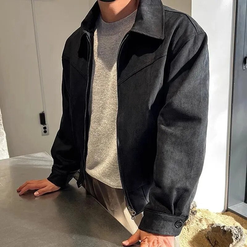 Suède Jas - Vintage - Zip-Up - Herfstjas - Herenjas-Boetiek Moda