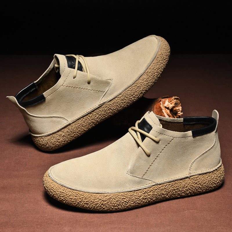 Suède Schoenen - Structuurzool - Vetersluiting - Desert shoes - Herenschoenen-Boetiek Moda