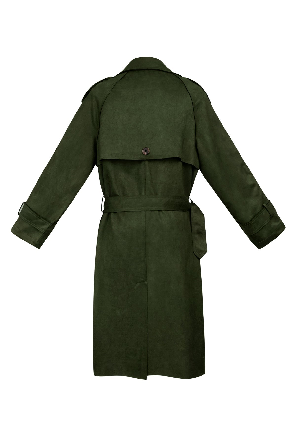 Suède Trenchcoat | Halflang | Herfst | Trenchcoat met dubbele knoopsluiting | Trenchcoat voor dames-Boetiek Moda