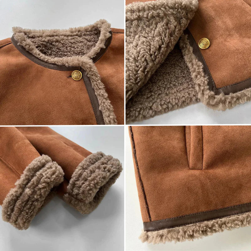 Suedette Jas - Fleece gevoerd - Faux Suede - Jas met Sherpa - Winterjas voor dames-Boetiek Moda