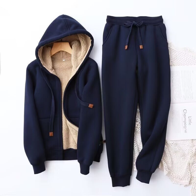 Sweats Set | Warm | Fleece Gevoerd | Hoodie en Jogger Set | Joggingpakken voor Vrouwen-Boetiek Moda