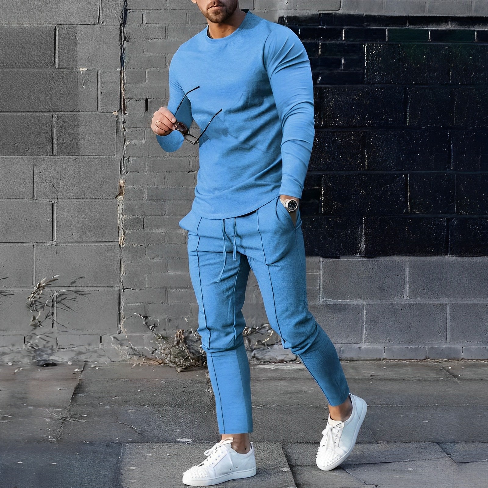Sweatshirt en joggingbroek set - Casual tweedelige set voor mannen-Boetiek Moda