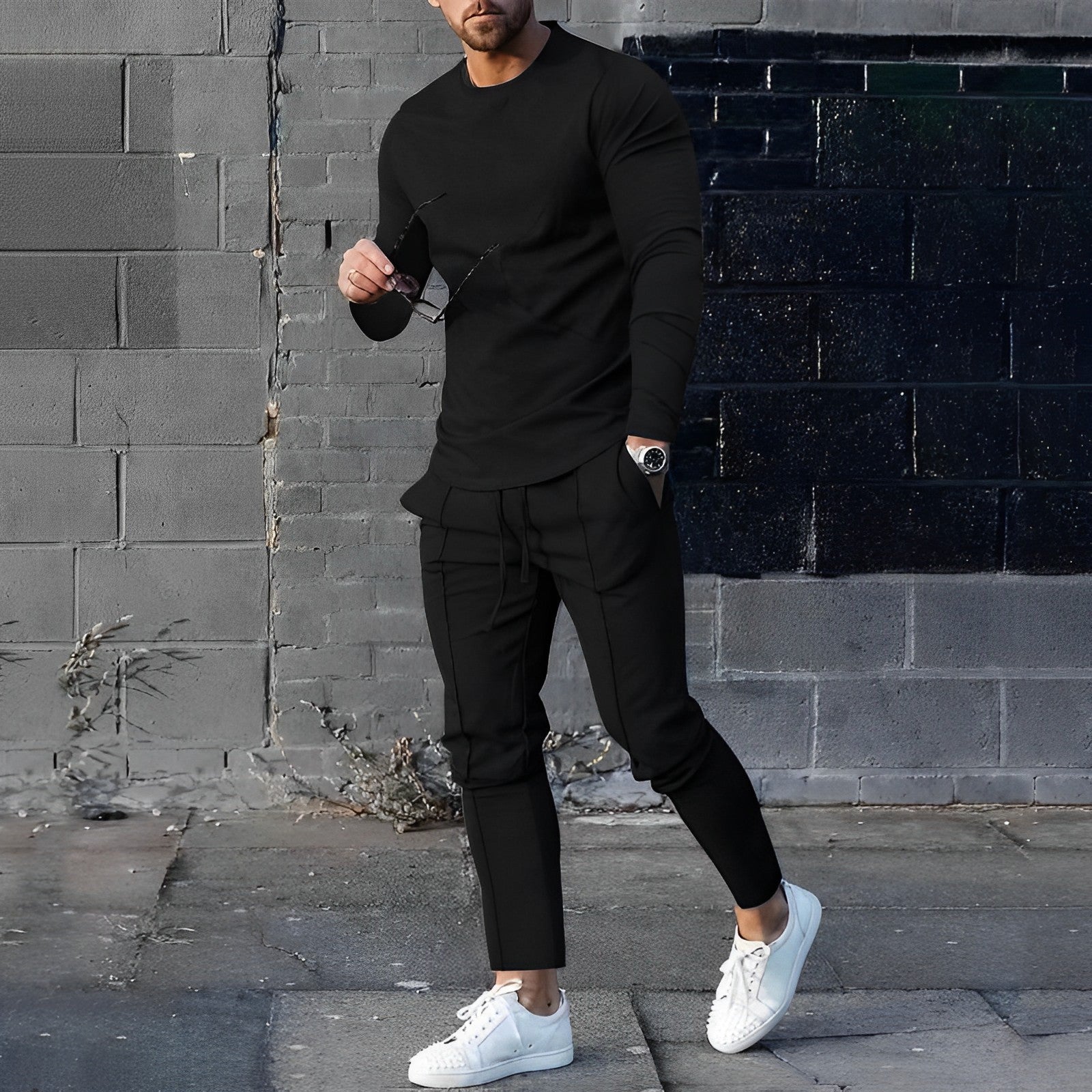 Sweatshirt en joggingbroek set - Casual tweedelige set voor mannen-Boetiek Moda
