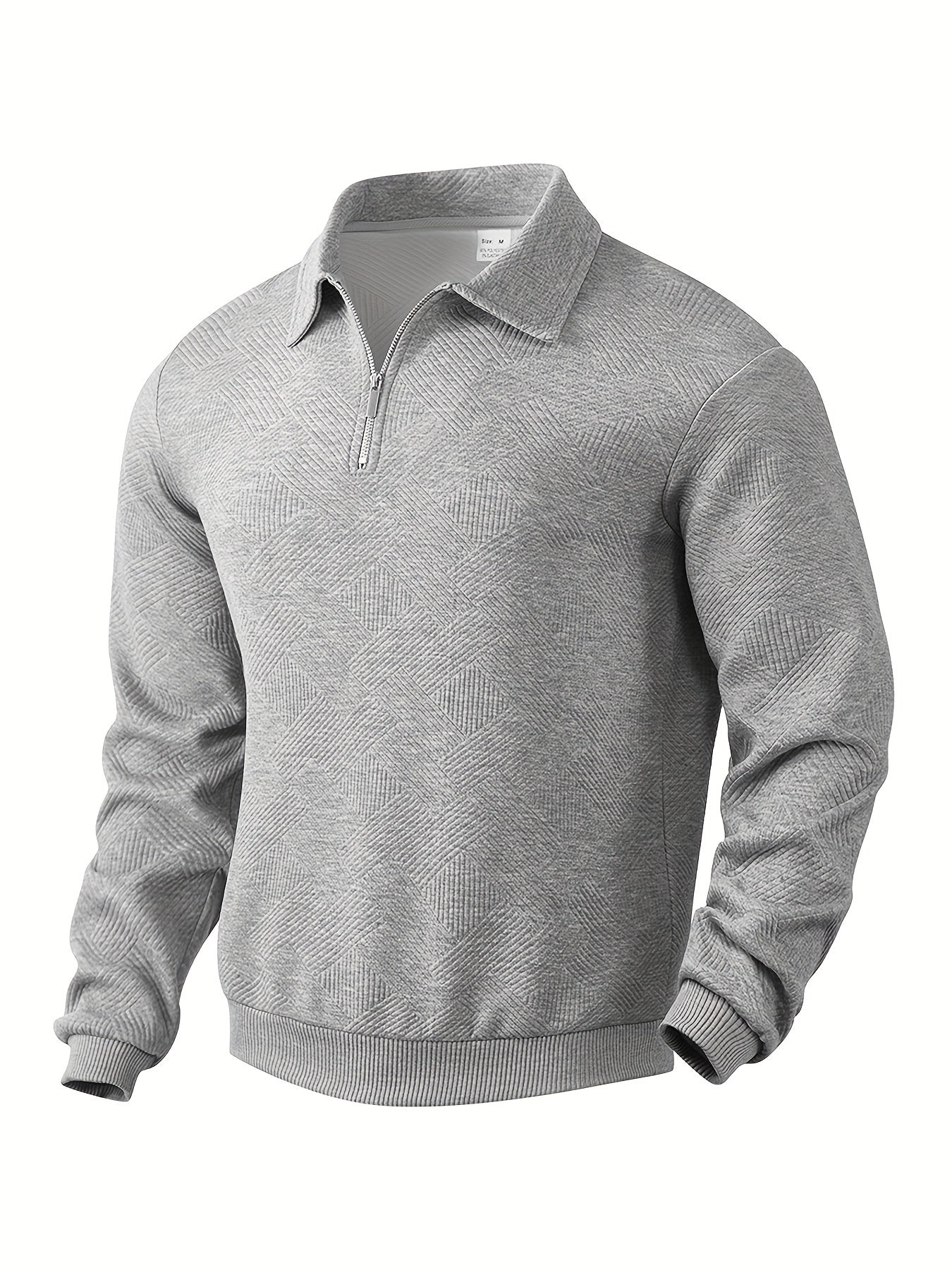 Sweatshirt met kwart rits | Kraag | Normale ritssluiting | Pullover met halve rits voor heren | Herenkleding-Boetiek Moda