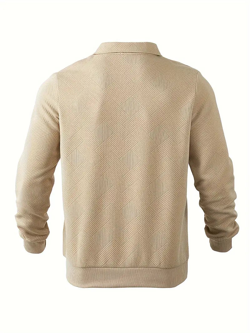 Sweatshirt met kwart rits | Kraag | Normale ritssluiting | Pullover met halve rits voor heren | Herenkleding-Boetiek Moda