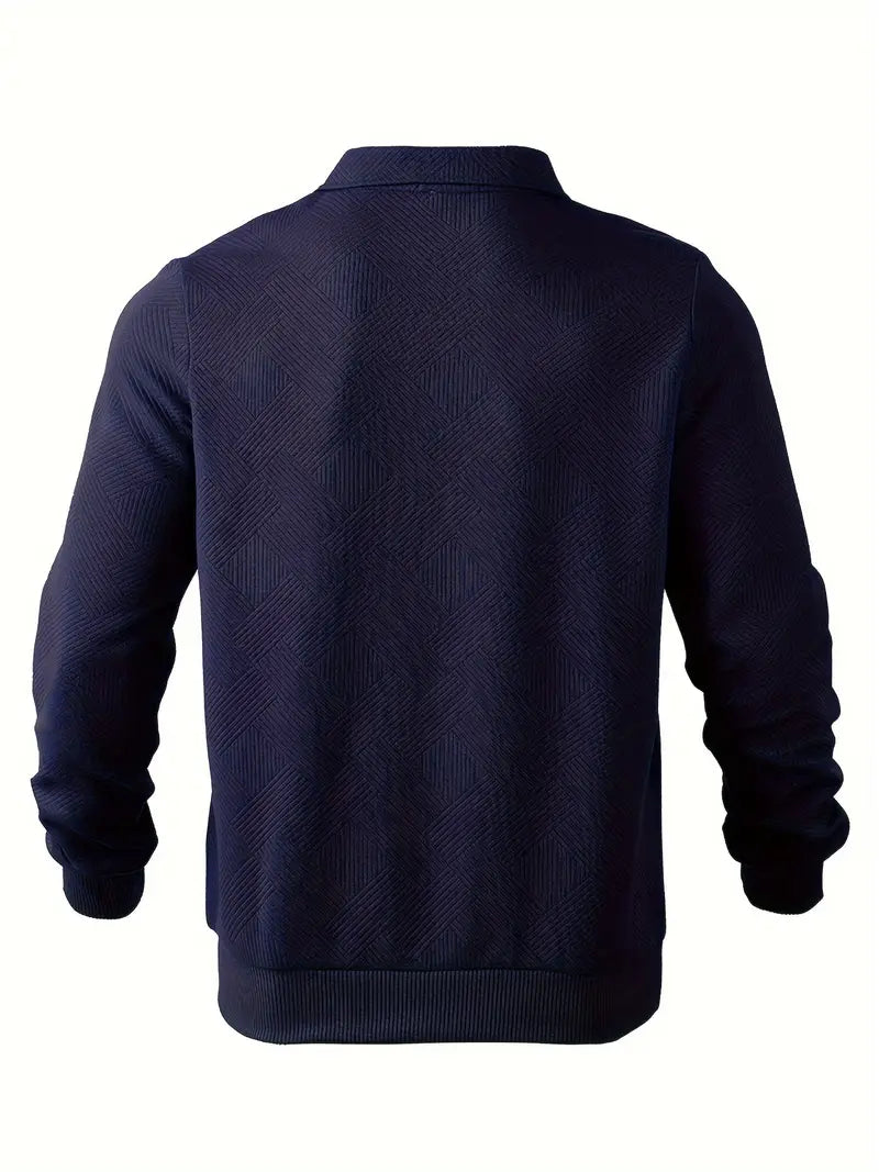 Sweatshirt met kwart rits | Kraag | Normale ritssluiting | Pullover met halve rits voor heren | Herenkleding-Boetiek Moda