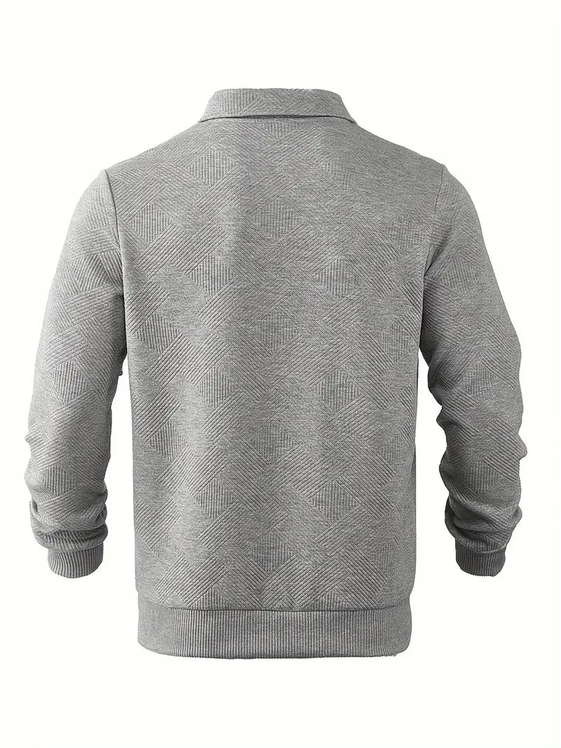Sweatshirt met kwart rits | Kraag | Normale ritssluiting | Pullover met halve rits voor heren | Herenkleding-Boetiek Moda