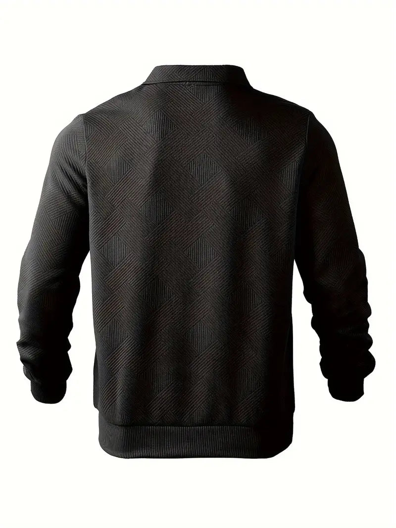 Sweatshirt met kwart rits | Kraag | Normale ritssluiting | Pullover met halve rits voor heren | Herenkleding-Boetiek Moda